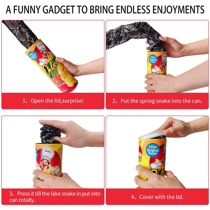 Blppldyci The Potato Chip Snake Can Jump Spring Toy Gift April Fool Day Halloween Party Decoration Jokes in A Gag Prank Large Size (Potato Chip Style)(1pcs) - Image 3